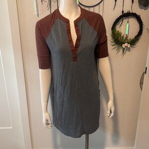 Women's Two-Tone Henley Dress